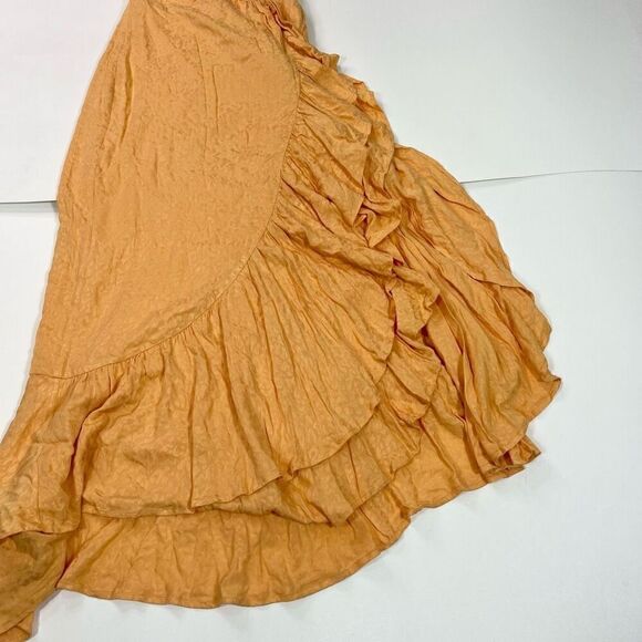 Lovers+Friends Wrap Dress Womens Medium Tangerine Orange Gelina Drop Waist NWT - Picture 4 of 16